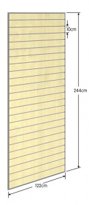 Τελαρωμένο Πάνελ Slat D=122cm H=244cm με 23 αρμούς - Σφένδαμος